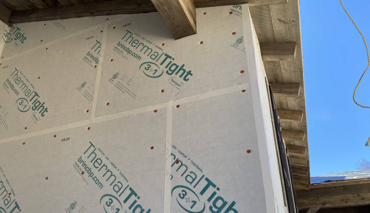 ThermalTight panels assembled on sheathing with outside corner detail 